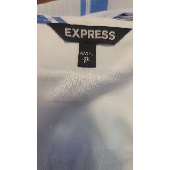 EXPRESS WOMEN’S SHEER MAXI DRESS SIZE XS BLUE AND WHITE STRIPE - Picture 6 of 7